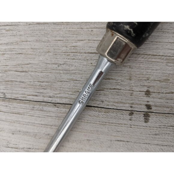 Vintage EKCO Halo Solid Meat Utility Fork Black Wood Handle 12 3/4" - Picture 7 of 7